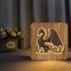 thumbnail image 1 of Dinosaurio tallado en madera maciza luz nocturna ahuecada regalo creativo novedad luz nocturna JAMW  Sencillez, 1 of 4