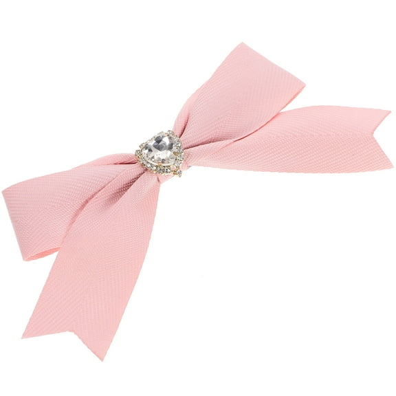 GOOHOCHY Spring Hair Clips Crystal Leather Bowknot Hair Barrettes Hair for Women and Girls (Pink)