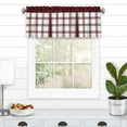 thumbnail image 3 of Kate Aurora Windowpane Plaid Country Farmhouse Kitchen Curtain Tier & Valance - Burgundy, 36 in. Long, 3 of 5