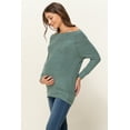 thumbnail image 2 of Off Shoulder Long Sleeve Maternity Solid Knit Tunic Top, 2 of 3