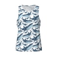 thumbnail image 4 of Easygdp Party Shark Cute Men's Tank Top, Sleeveless Muscle T Shirts, Breathable, Quick-Dry, Loose for Gym, Running, Fitness - Large, 4 of 9