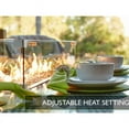 thumbnail image 3 of Brown Rattan 4 Seat Square Gas Fire Pit Set Dining Table with Chairs, 3 of 8