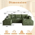 thumbnail image 3 of Eyisean 94" U-Shaped Cloud Sectional Couch, Corduroy Boneless Couch with Deep Seat, Comfy Modular Sectional Sofa with Chaise & Ottoman, Comfy Fluffy Couches for Living Room, No Assembly Required, 3 of 15