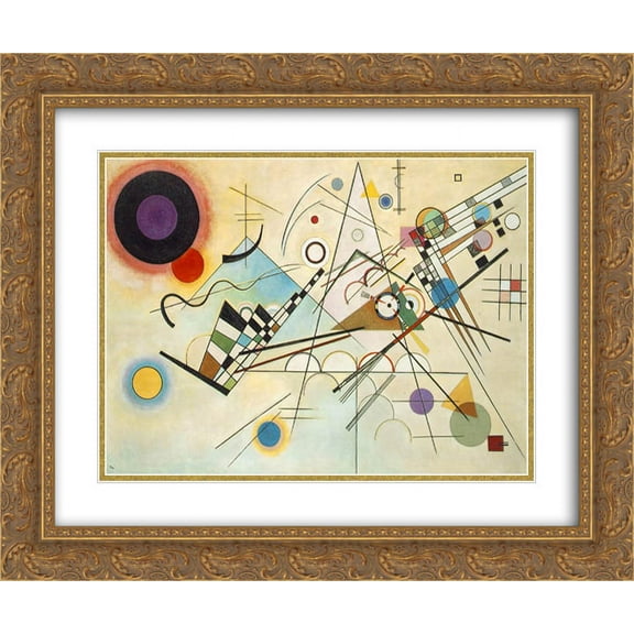 Wassily Kandinsky 2x Matted 24x20 Gold Ornate Framed Art Print 'Composition VIII'
