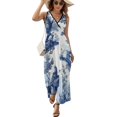 thumbnail image 2 of Chinoiserie Toile Blue Dress Summer Street Style Bohemia Long Dresses Female Sleeveless Printed Maxi Dress, 2 of 9