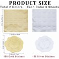 thumbnail image 2 of 2 Color Gold Silver Embossed Stickers Heart Envelope Seals 300Pcs Self-Adhesive Wedding Sticker Label Vintage for Invitation Graduation Certificates Diplomas Wrapping, 2 of 6