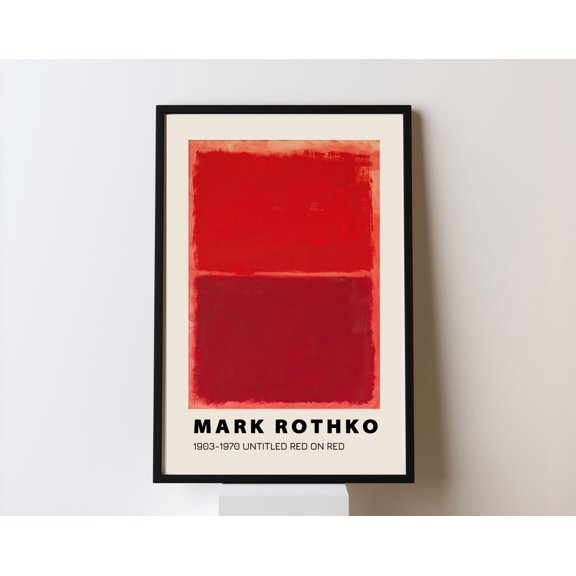 Mark Rothko Exhibition Poster, Mark Rothko Art Print, Abstract Art Poster, Modern Art, Minimalist Decor, Red Vintage exhibition poster, 8x12 UNFRAMED