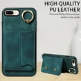 thumbnail image 4 of Case for iPhone 8 Plus, PU Leather 3 Card Slots with Finger Ring Holder Shockproof Phone Case, 4 of 15