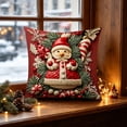 thumbnail image 2 of Sahpxhe Christmas Pillow Covers,17.7x17.7in Printed Cushion Throw Pillow Case with Santa Reindeer Pine Tree Design for Sofa Bedroom Winter Holiday Decor Multicolor-D, 2 of 6