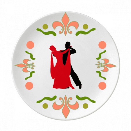 

Social Dancing Duet Dance Dancer Flower Ceramics Plate Tableware Dinner Dish