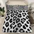 thumbnail image 2 of jejeloiu Leopard Print Full Size Sheets,Cheetah Pattern Bed Sheets,White Black Sheet Sets For Girls Kids,Ultra Soft Home Decor,4 Pieces, 2 of 7