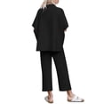 thumbnail image 3 of LANGWYQU Women 2 Pieces Sets Loose Batwing Sleeve Tops & Wide Leg Pants, 3 of 5