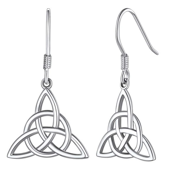 Pendientes de gota de plata esterlina Silvora Vintage Triquetra nudo celta