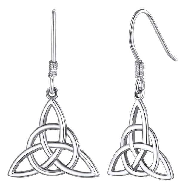 Pendientes de gota de plata esterlina Silvora Vintage Triquetra nudo celta