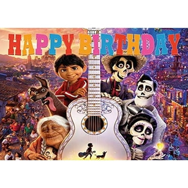 Coco Happy Birthday Edible Image Cake Topper For Quarter Sheet Cake By TNCT