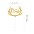 thumbnail image 6 of 10pcs Happy Birthday Cake Toppers Deer Horn Cupcake Decoration Cake Picks (Golden), 6 of 7