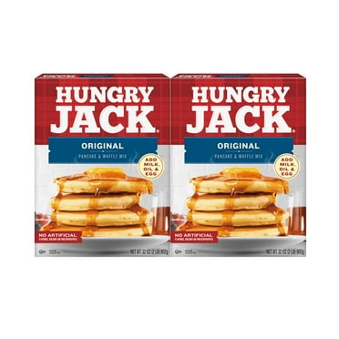 Hungry Jack Pancake & Waffle Mix, Original, 32 oz - Palatize Pack of 2