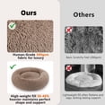 thumbnail image 3 of Donut Dog Bed XL, Machine Washable Round Pet Bed for Dogs and Cats, Calming Donut Cat Bed, Plush Fabric, Non-slip Bottom, Brown, 36"x36"x9", 3 of 6