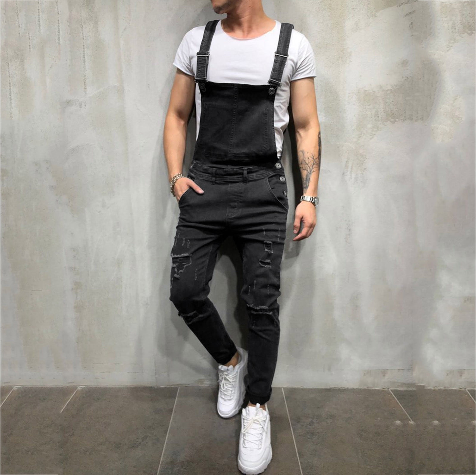 Aoochasliy Mens Jeans Clearance Reduced Price Men's Full Fashion Solid  Denim Trouser Distressed Jeans Long Pants Streetwear