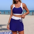 thumbnail image 5 of XIYON Women's Bikini Sets Two Piece Swimsuit Color Block Tankini Top With Skirt Bottom And Pockets 2026 Summer Beach Wear, 5 of 7
