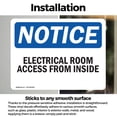 thumbnail image 2 of (2 Pack) Electrical Room Access From Inside OSHA Notice Sign 18 Inch X 12 Inch Vinyl Label Decal Sticker Weather Resistant, UV Protected for Workplace, Business, and Construction Site,, 2 of 6