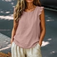 thumbnail image 4 of Tank Tops For Women Pink Womens Tops Fashion Daily Vacation Tank O Neck Vest Womens Tank Tops, 4 of 4
