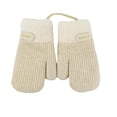 thumbnail image 5 of Bmisegm Kids Gloves Mittens Detachable Lanyard Double Layer Thermal Knitted Leather Patch Boys Girls Beige, 5 of 5