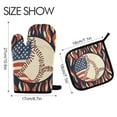 thumbnail image 2 of Yayeee Oven Mitts and Pot Holder Set of 2 Heat Resistant Kitchen Gloves Baking Hot Pad, Baseball Pattern, 2 of 5