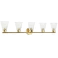thumbnail image 1 of Vienna Vanity - 5 Light - Aged Brass - Clear Ribbed Glass, 1 of 2