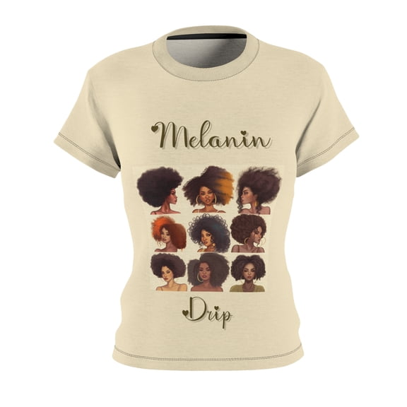 Melanin Drip Women's Cut & Sew Tee Black Girl Tshirt