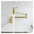 thumbnail image 3 of Wall Mount Solid Brass Pot Filler Tap Double-Jointed Swinging Kitchen Pot Filler Faucet Multiple Colors Faucets ,360° Swivel Spout, 3 of 5