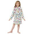thumbnail image 6 of FORMRS Niños Bathrobe Unisex Hooded Robe Soft Plush Pajamas Sleepwear, Size 10-12T, White Stars, 6 of 7
