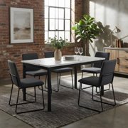 FurniFact Modern Faux Marble Dining Table – Off-White Kitchen & Dining Room Tables