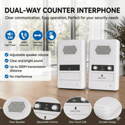 CCNZZITSHT Wireless for Home, 656ft Long Range House Intercom System, Room to Room Intercom, Counter Window Intercom System
