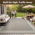 thumbnail image 4 of SIXHOME Outdoor Rugs 5'x7' Patio Rug Geometric Bordered Indoor Outdoor Rugs Polypropylene Washable Non Shedding, Easy Clean, Waterproof, Durable Outdoor Carpet for Porch Balcony Deck Neutral Gray, 4 of 8