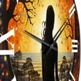 thumbnail image 3 of Designart "In Harmony with Orange and Black Yoga III" Yoga Oversized Wall Clock, 3 of 5