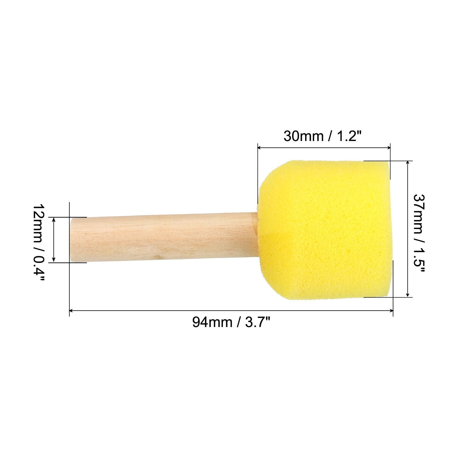 1.2 Paint Sponges for Painting, 40pcs Round Painting Sponge Foam Brush,  Yellow