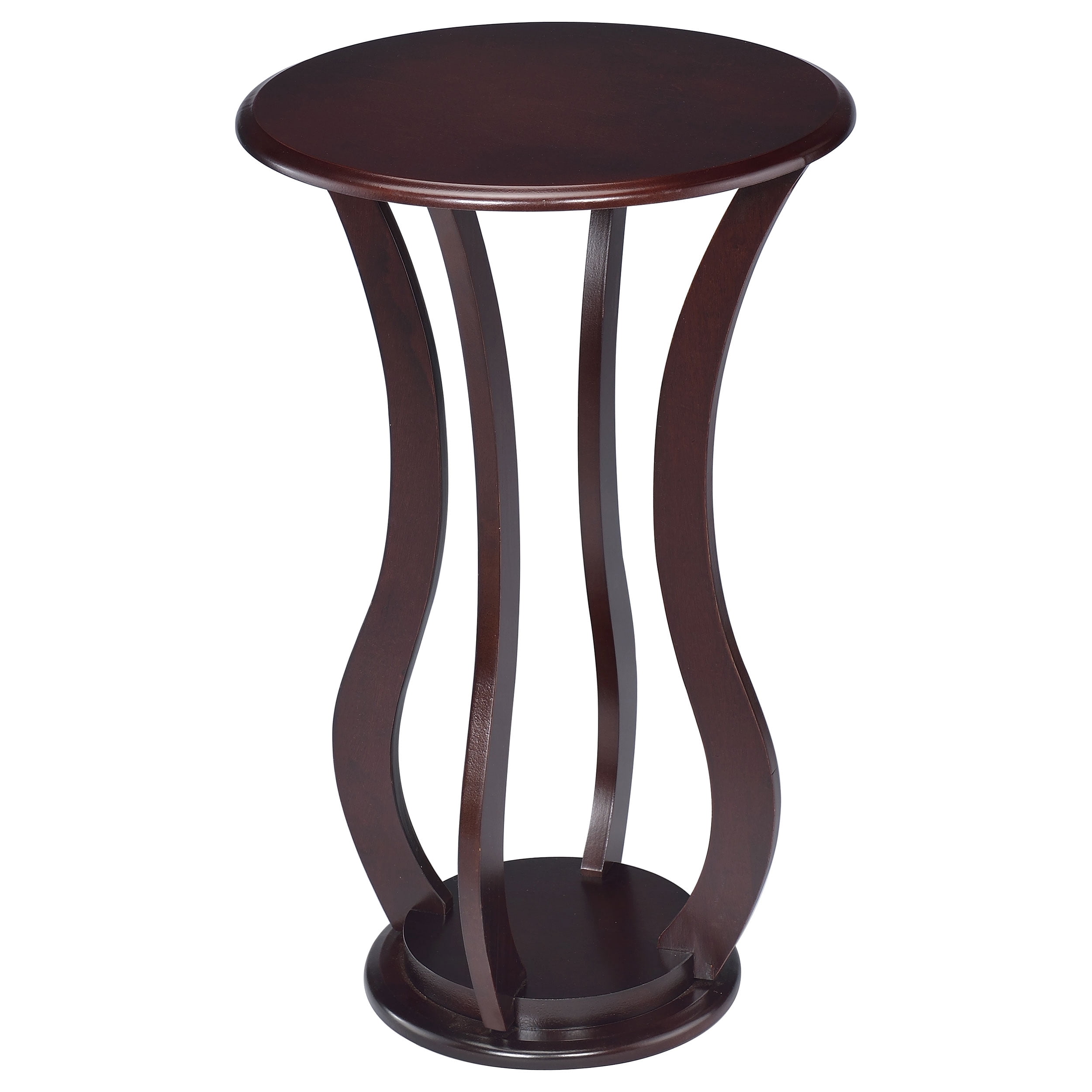 Artistic Plant Stand 28.5x18x18 Inch Cherry-Finished Rubberwood Round Pedestal for Living Room Entryway