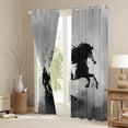 thumbnail image 3 of Castle Fairy Horse Blackout Curtains Set of 2 (52x84 Each),Black Grey Window Curtains, 3 of 6