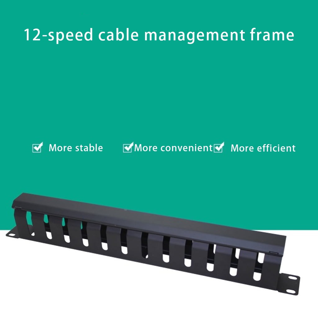 AOOOWER Network Rack Cable Management 12 Slot Metal Network Distribution Frame Organizer Desktop Tidy Wire Holder