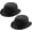Black 2pcs, variant on Bowler Derby Hat for Men Dress Hats for Women Short Brim Fedora Hat with