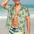 thumbnail image 5 of Picia Green Snake Gentle Cotton Regular Fit Short Sleeve Casual Hawaiian Shirt for Men-3X-Large, 5 of 9