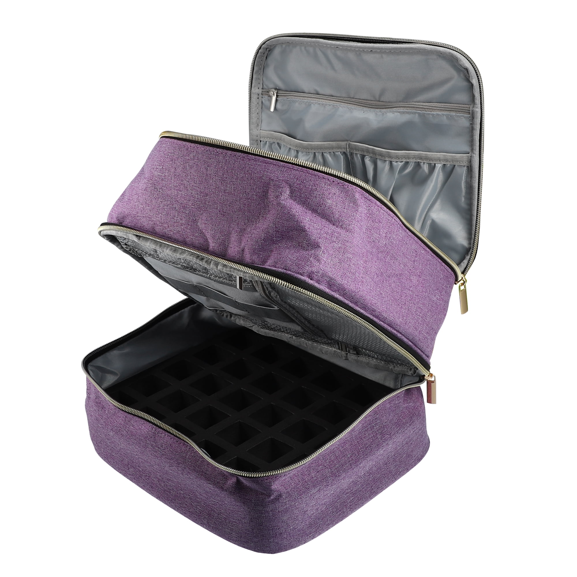 Unique Bargains Floral Makeup Bag Zipper Flower Cosmetic Pouch Purple