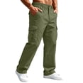 thumbnail image 4 of Cargo Pants Men Ripstop Hiking Breathable Multi Pocket Trousers Relaxed Fit Outdoor Utility Pants for Fishing Construction, 4 of 9