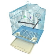 EDMBG Blue 14-inch Medium Parakeet Wire Bird Cage for 1 or 2 Birds perfect Bird Travel Cage and Hanging Bird House