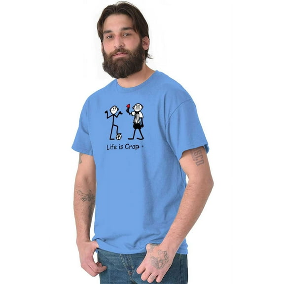 Soccer Flag Broken Rules Coach Sports Men's Big & Tall Crewneck Graphic Tee Brisco Brands 2X
