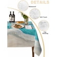 thumbnail image 2 of Teal Coastal Table Cloth, Summer Beach Nautical Abstract Art Waterproof Tablecloth for Rectangle Tables, Reusable Washable Fabric Table Cover for Restaurant Kitchen Dining Tables 60"x84", 2 of 6