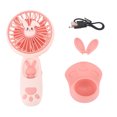 thumbnail image 1 of Ventilador portátil de mano mini ventilador de animales de dibujos animados luz nocturna recargable 400 mAh lindo pequeño ventilador con batería incorporada rosa, 1 of 5