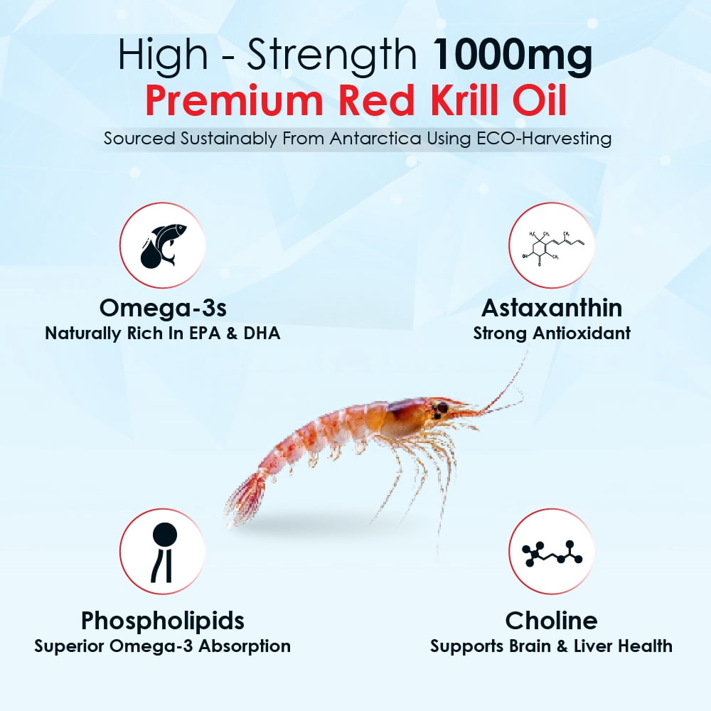 Rawleigh Superba Boost Krill Oil 1000 mg Softgels for Heart Brain & Joint Health, 60 Count