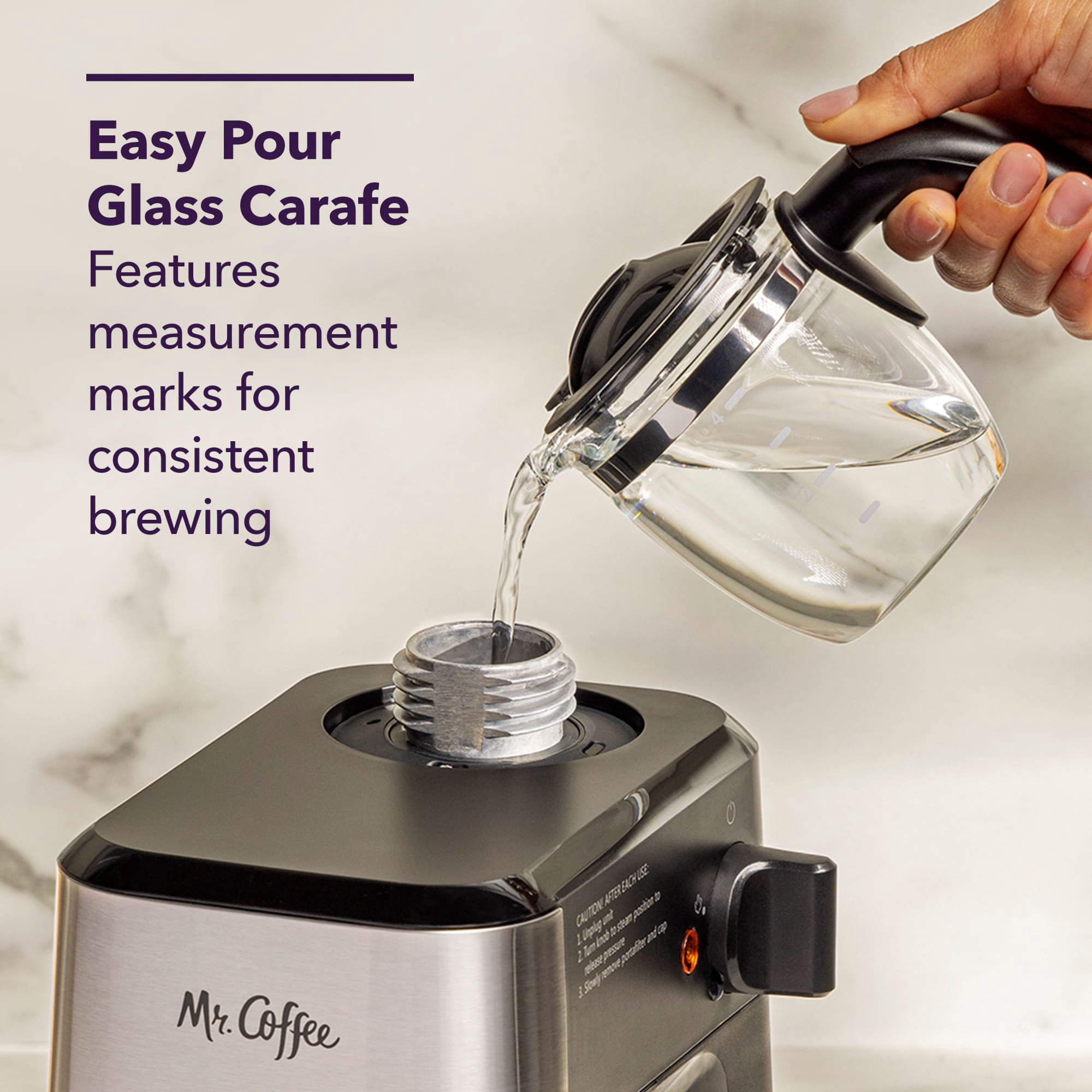 Mr. Coffee 4-Shot Steam Espresso Machine, Cappuccino Maker, and Latte Maker with Glass Carafe